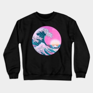 Vaporwave Aesthetic Great Wave Off Kanagawa Crewneck Sweatshirt